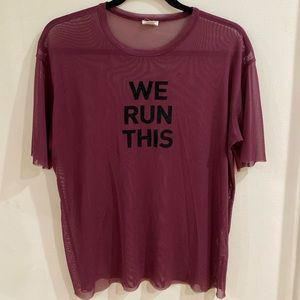GARAGE Burgundy See-Through Tee